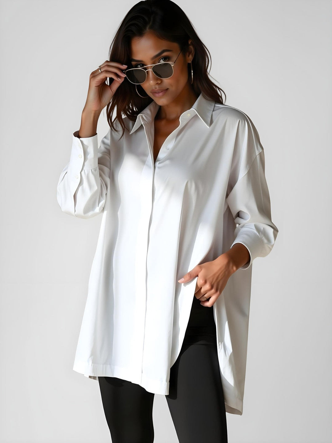 Dalla Oversized Button Shirt Dress