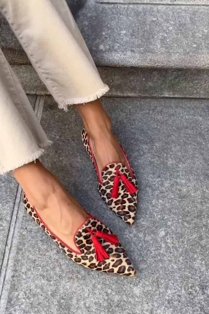 Vivian | Leopard Tassel Loafers