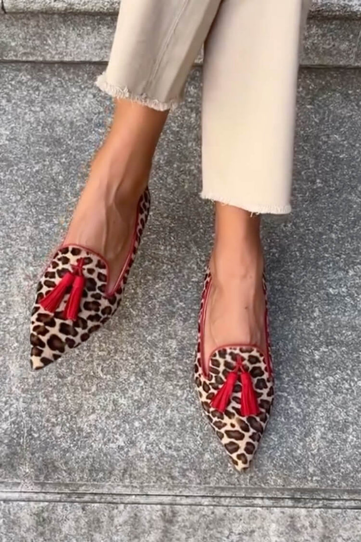 Vivian | Leopard Tassel Loafers