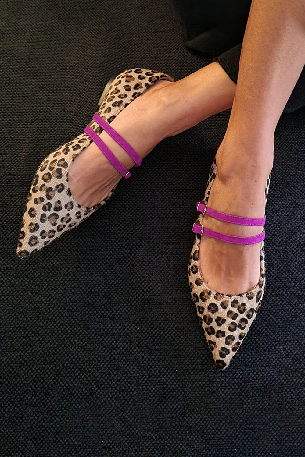 Camila Leopard Double Strap Flats