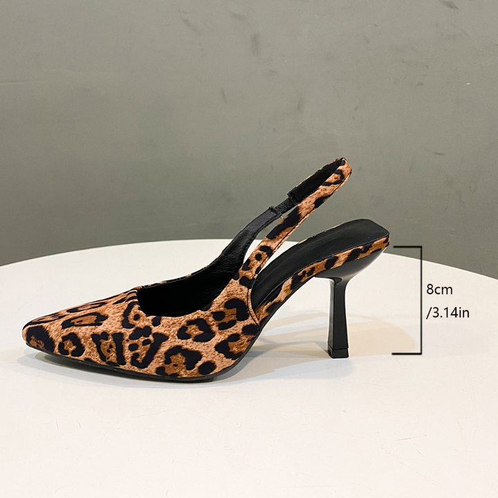 Valentina Leopard Slingback Heels