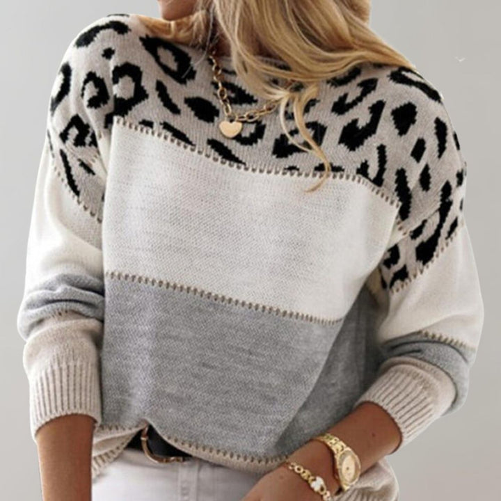 Pascaline Leopard Print Casual Sweater