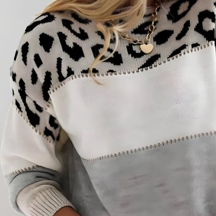 Pascaline Leopard Print Casual Sweater