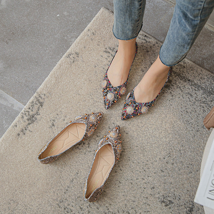 Amara Beaded Flats