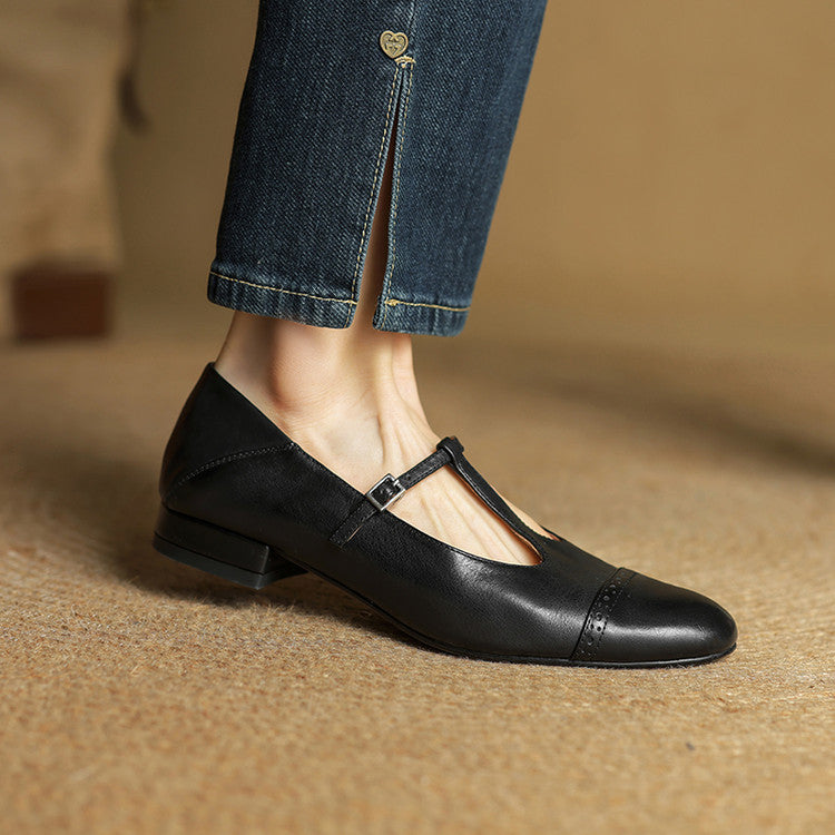 Clarette Genuine Leather Flats