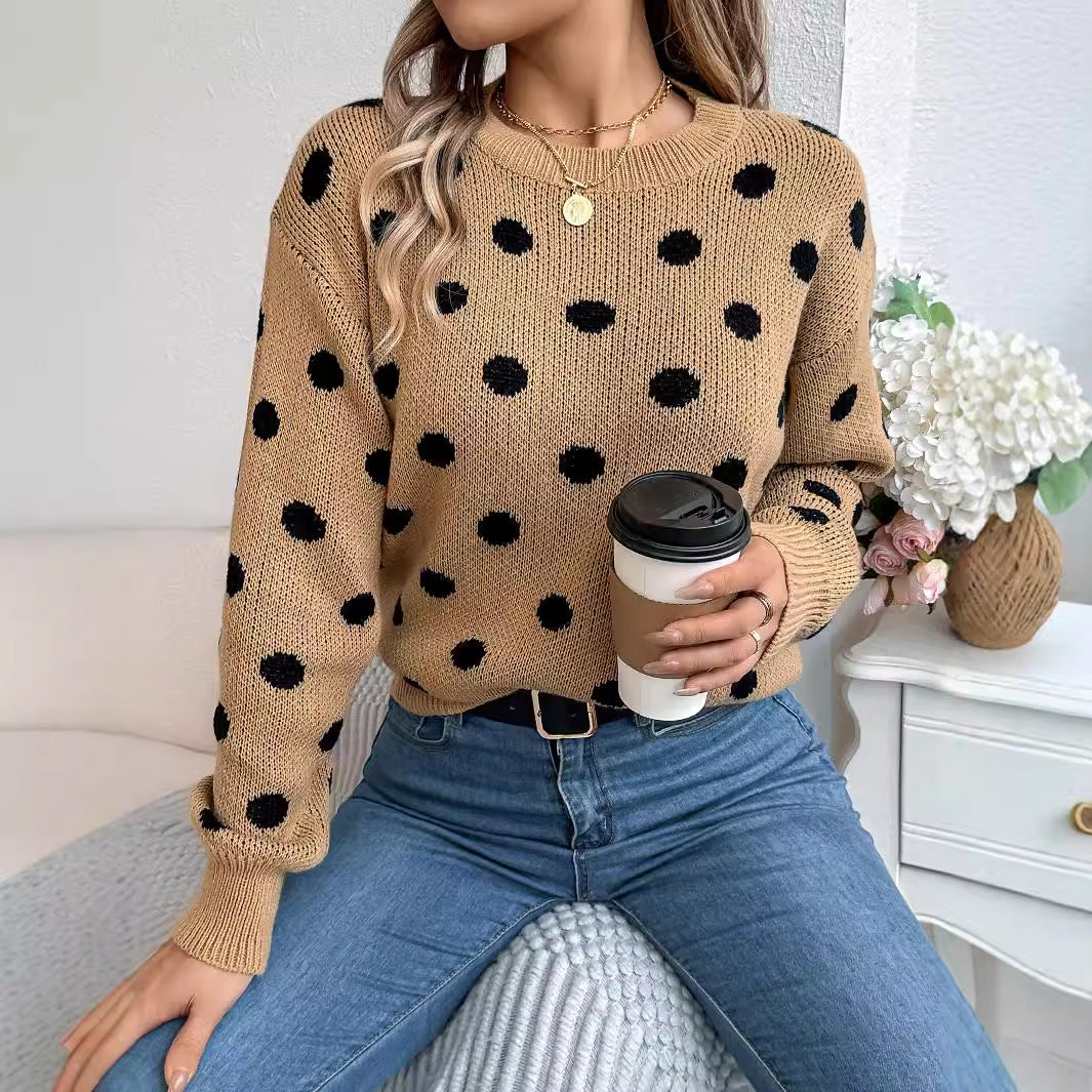 Nathalie Polka Dot Knit Sweater