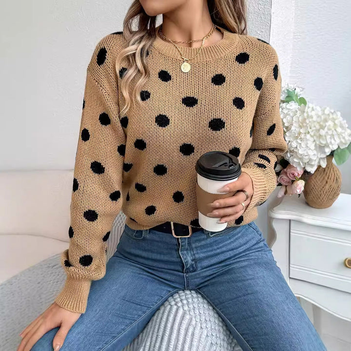 Nathalie Polka Dot Knit Sweater