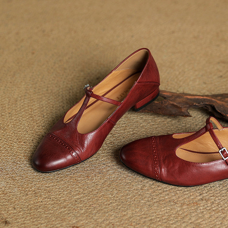 Clarette Genuine Leather Flats