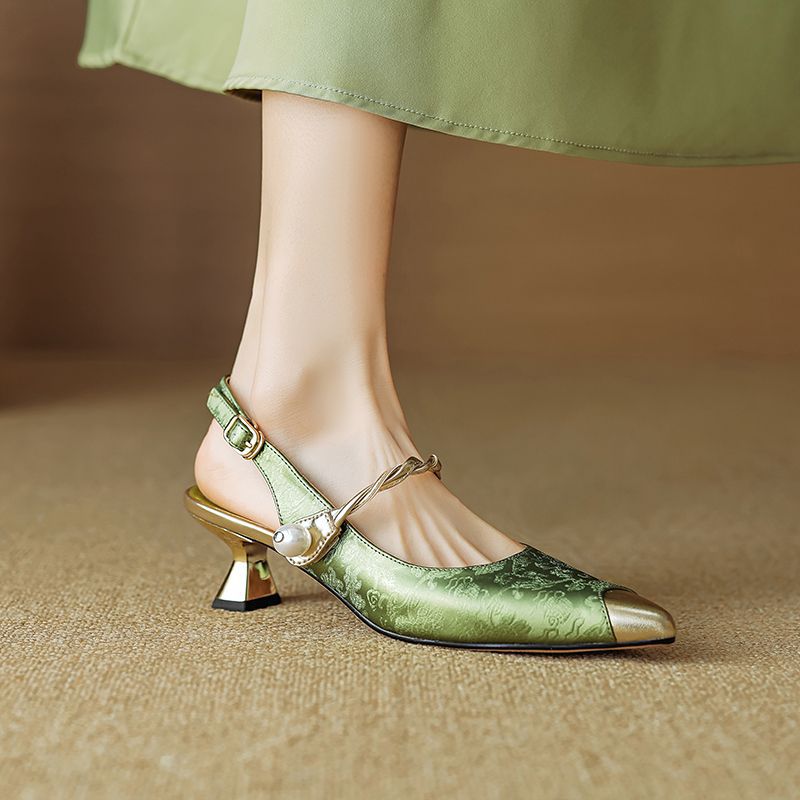Isabella | Elegant Leather Slingback Heels