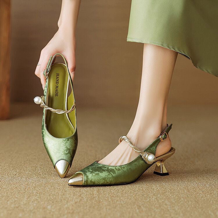 Isabella | Elegant Leather Slingback Heels