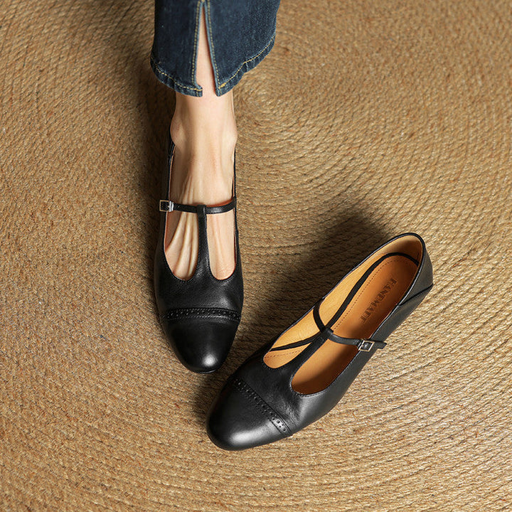 Clarette Genuine Leather Flats