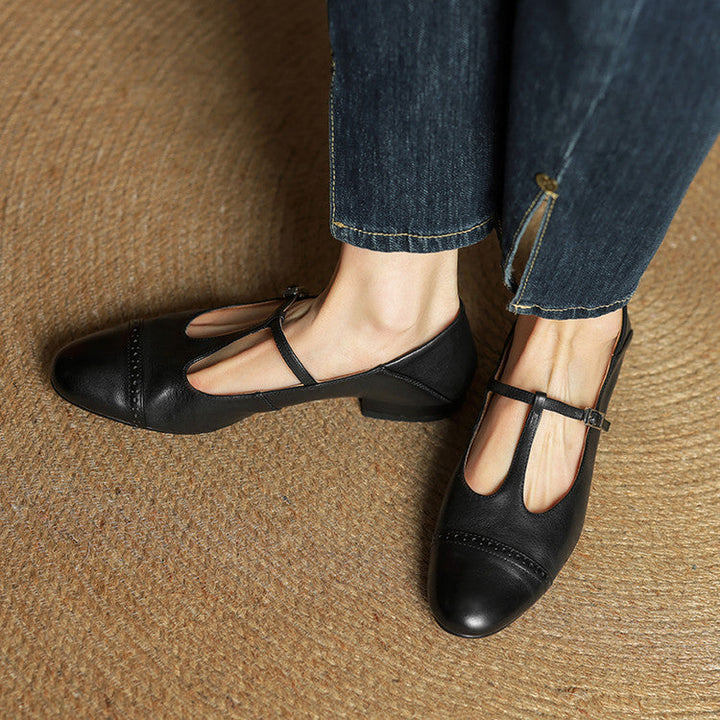 Clarette Genuine Leather Flats