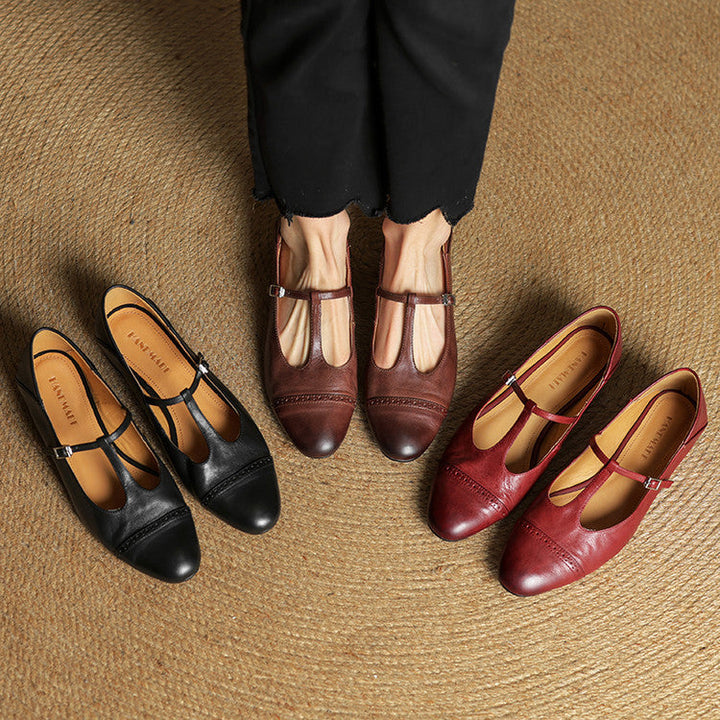 Clarette Genuine Leather Flats