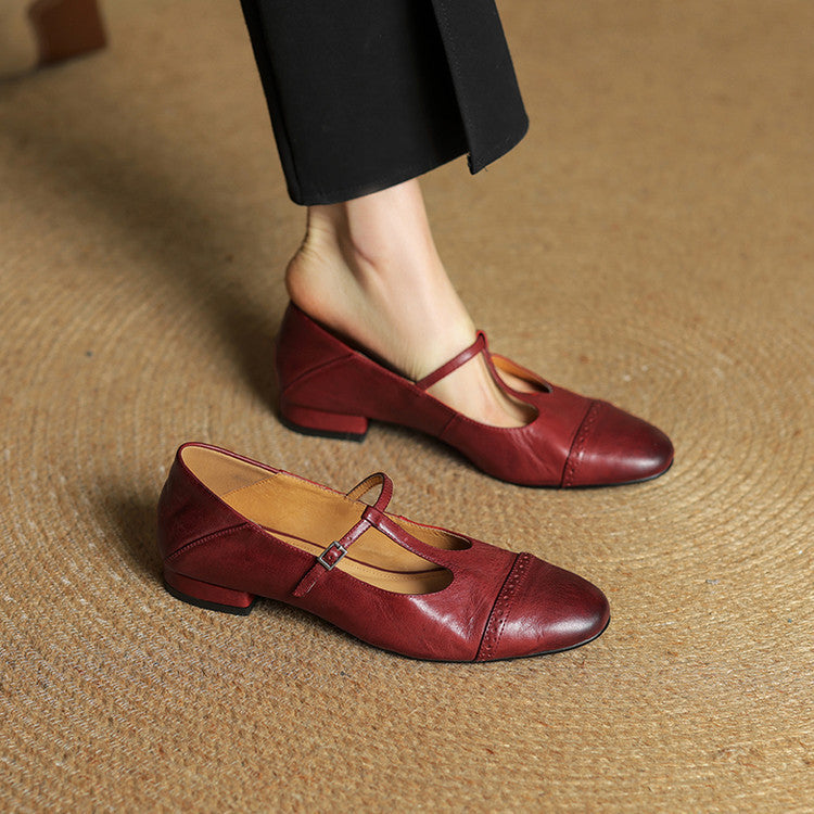 Clarette Genuine Leather Flats