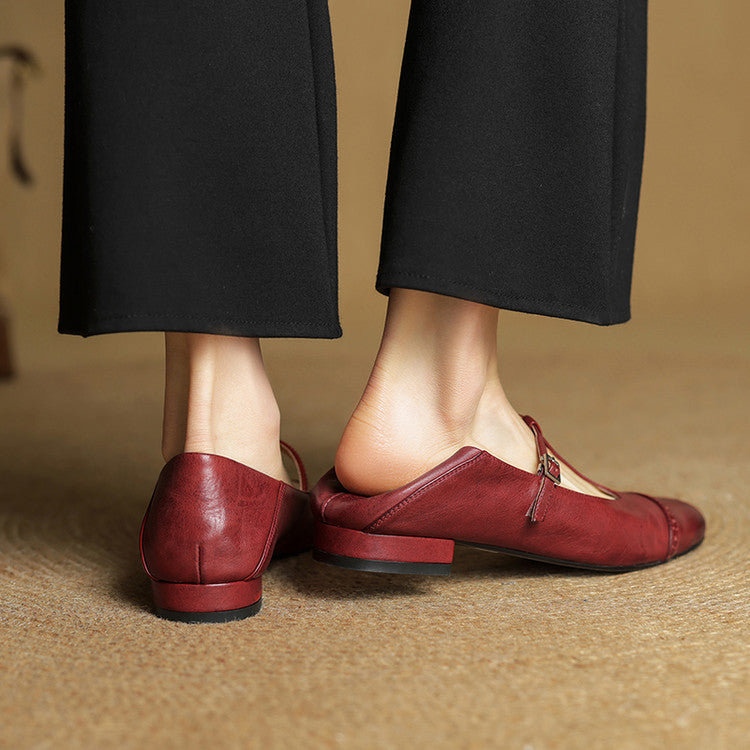Clarette Genuine Leather Flats