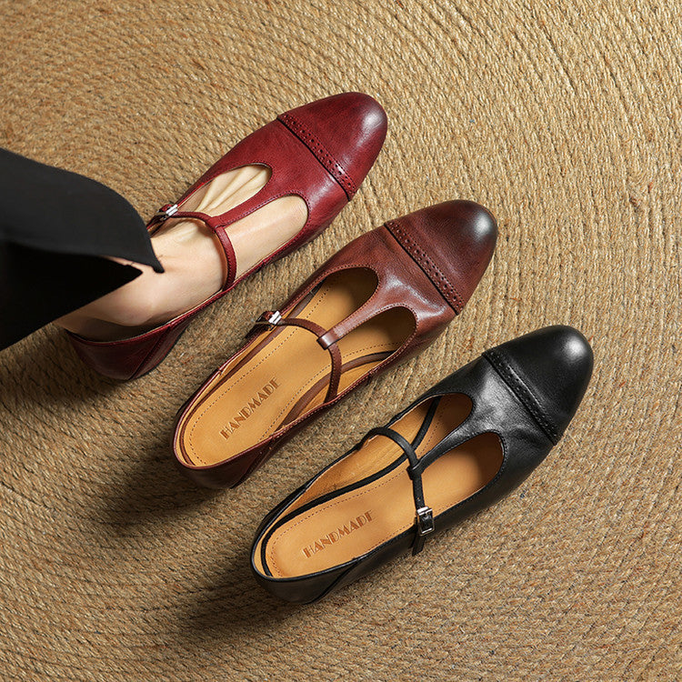 Clarette Genuine Leather Flats