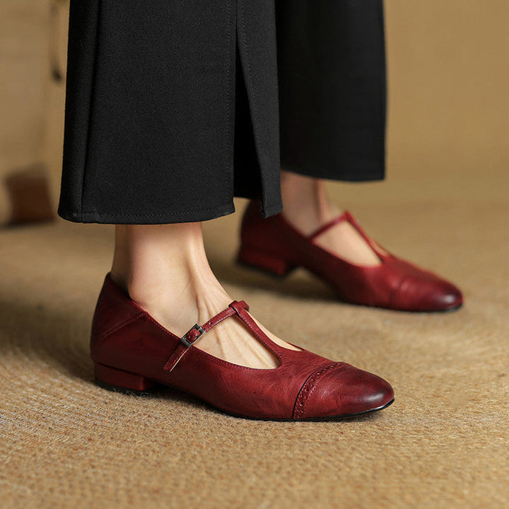 Clarette Genuine Leather Flats