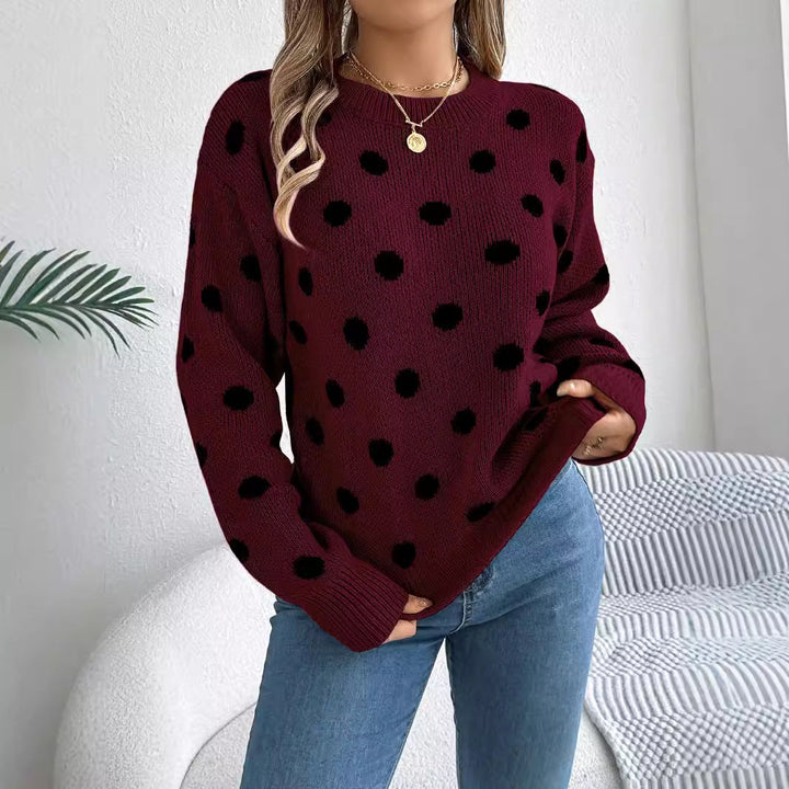 Nathalie Polka Dot Knit Sweater