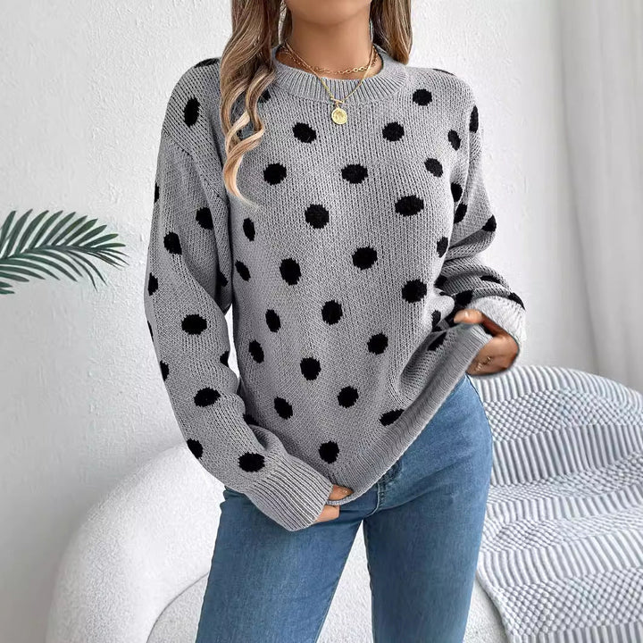 Nathalie Polka Dot Knit Sweater