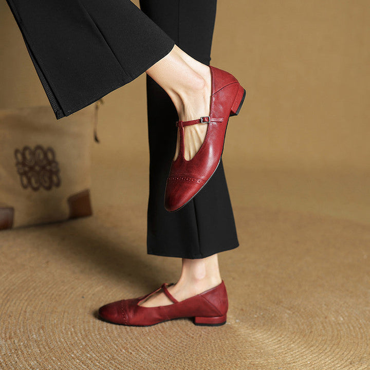 Clarette Genuine Leather Flats
