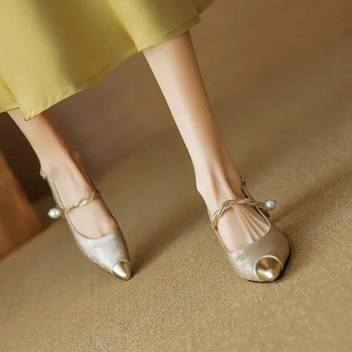 Isabella | Elegant Leather Slingback Heels