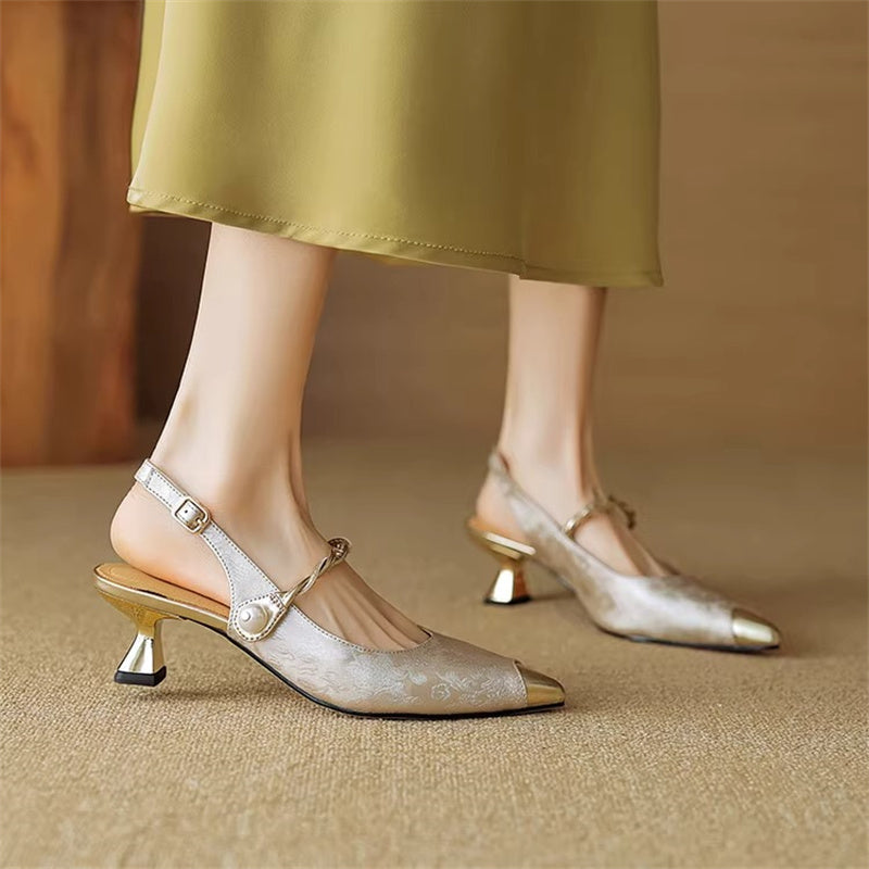 Isabella | Elegant Leather Slingback Heels
