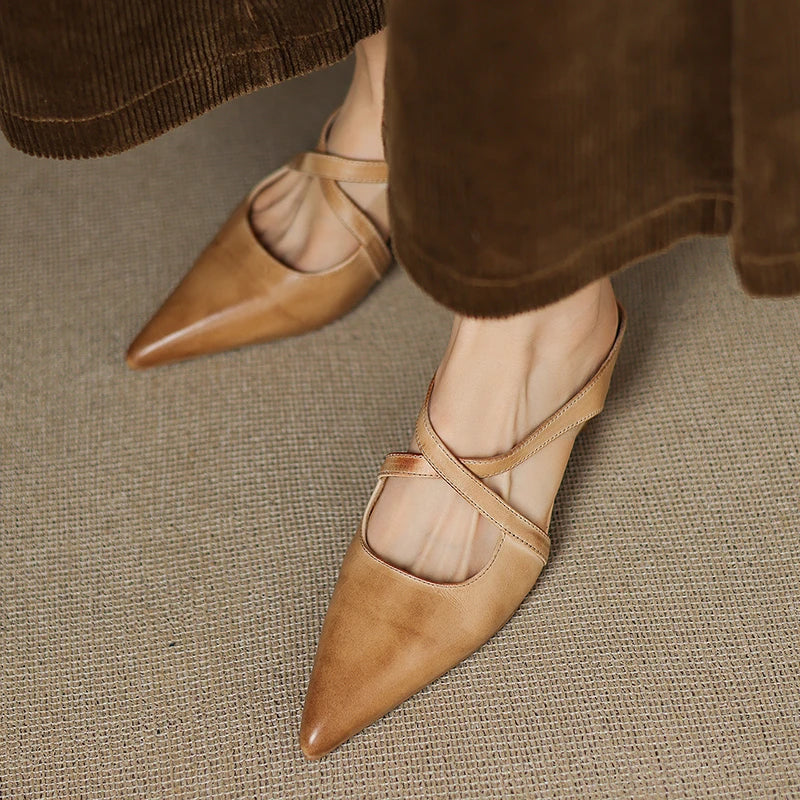 Clara Elegant Leather Mules
