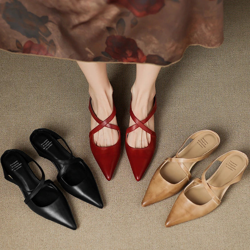 Clara Elegant Leather Mules