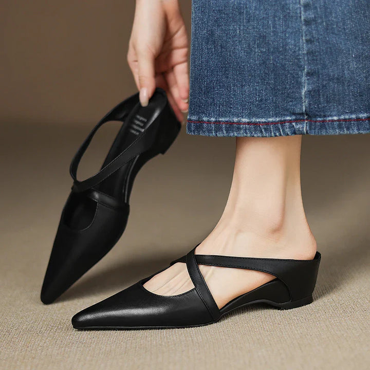 Clara Elegant Leather Mules