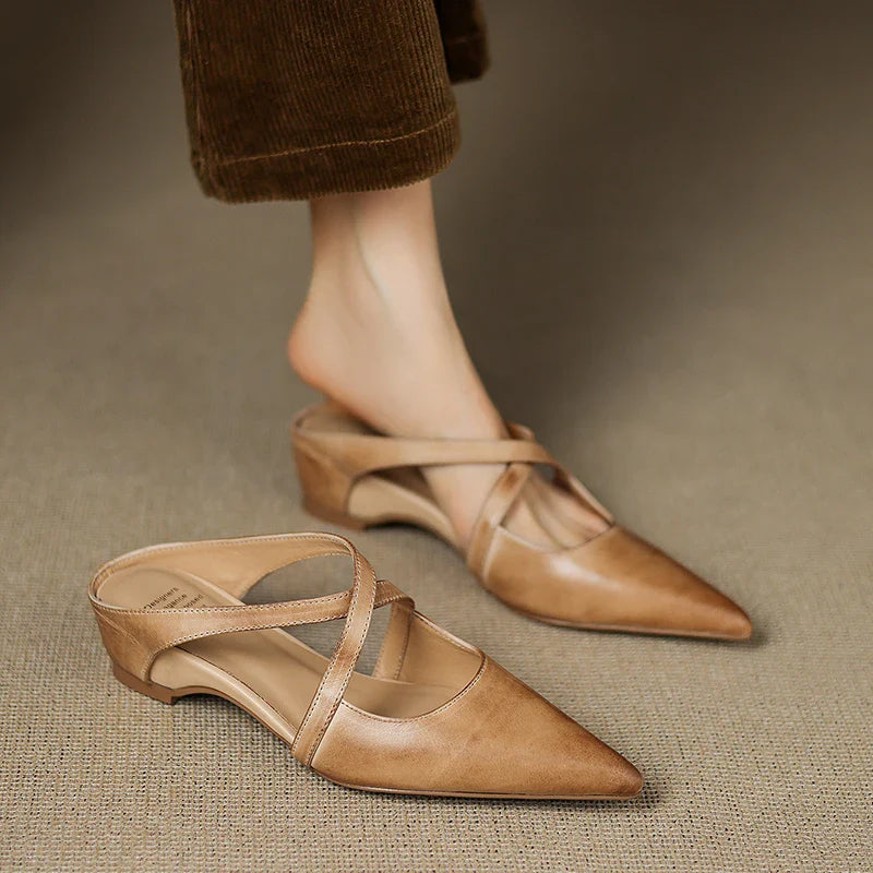Clara Elegant Leather Mules
