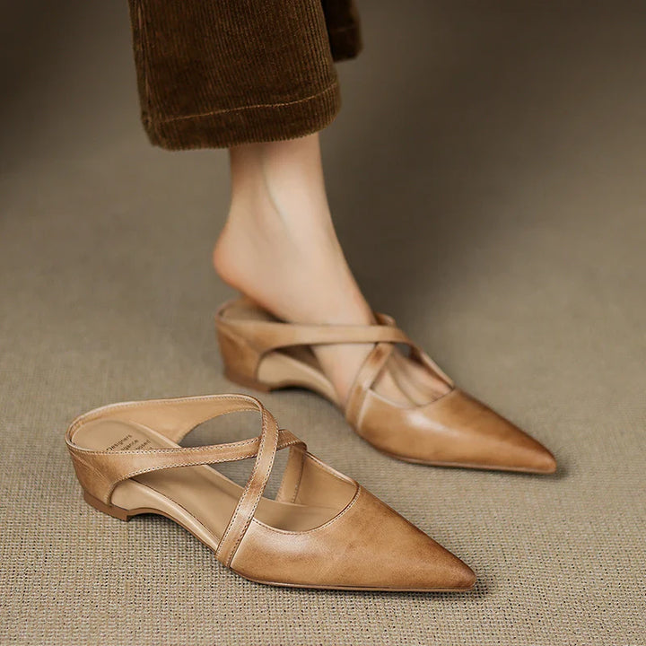 Clara Elegant Leather Mules