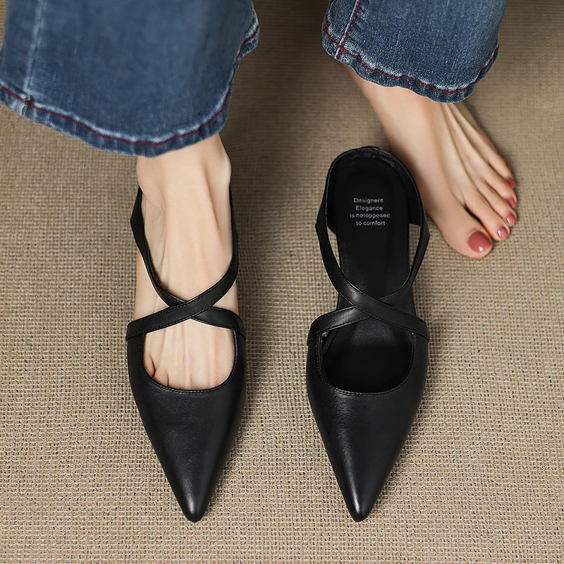 Clara Elegant Leather Mules