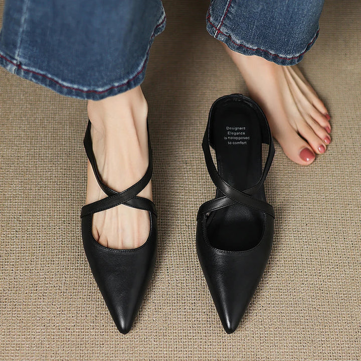 Clara Elegant Leather Mules