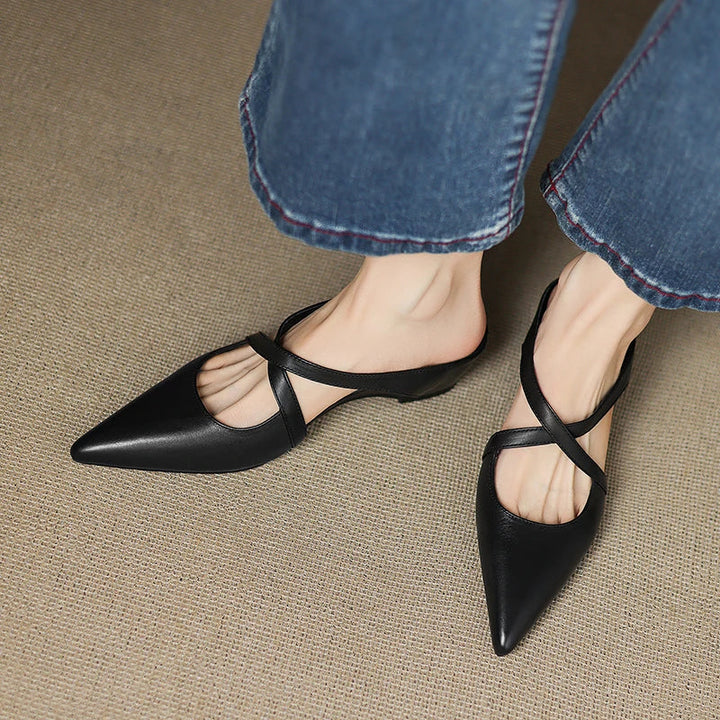 Clara Elegant Leather Mules