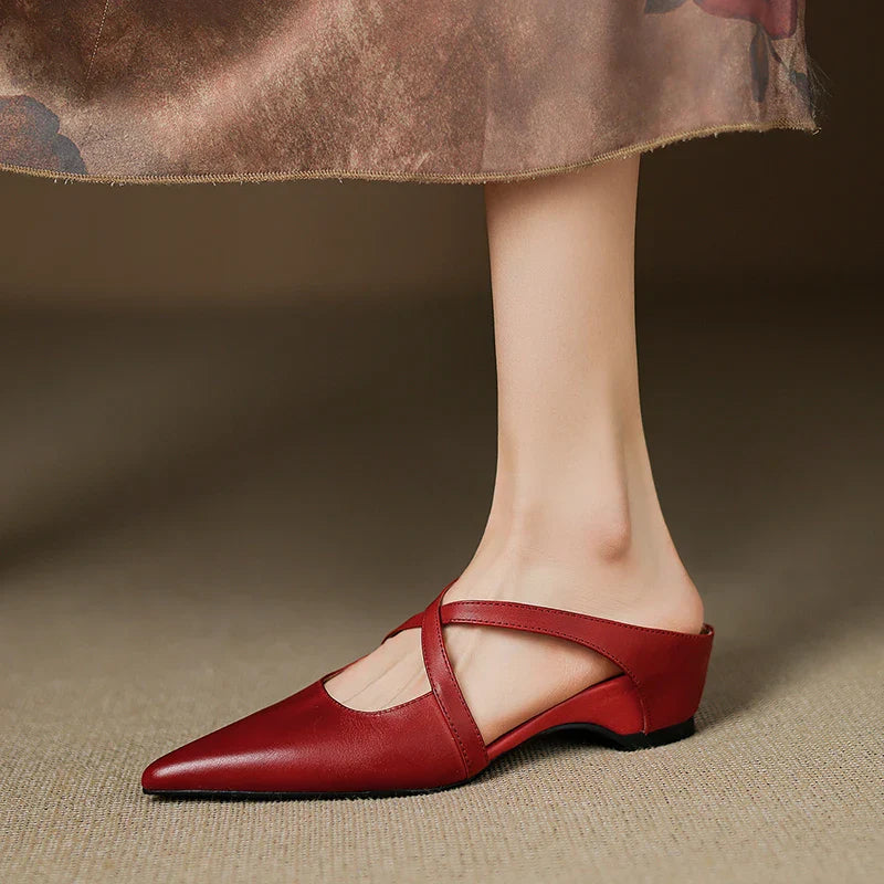 Clara Elegant Leather Mules