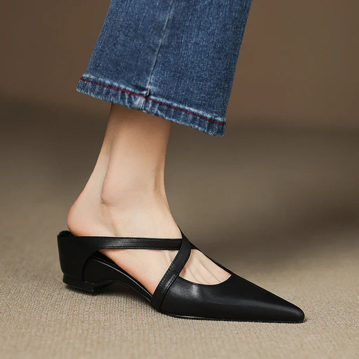 Clara Elegant Leather Mules