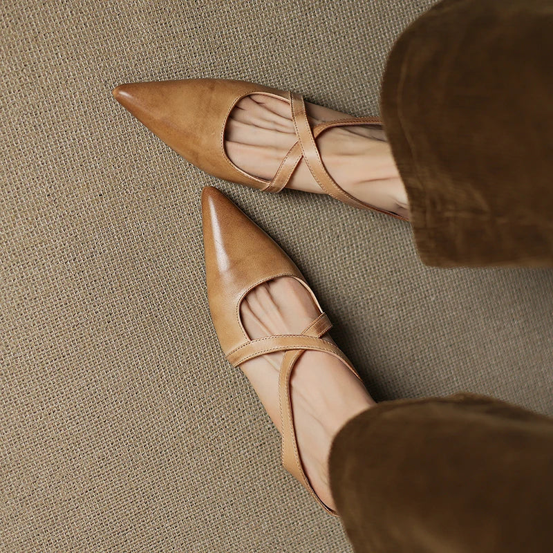 Clara Elegant Leather Mules