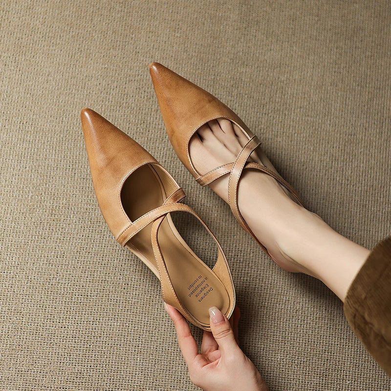 Clara Elegant Leather Mules
