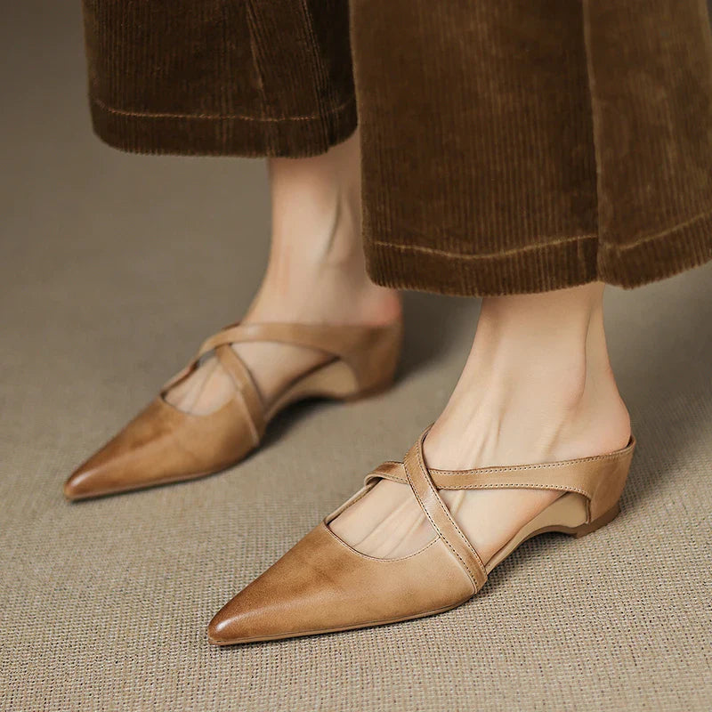 Clara Elegant Leather Mules