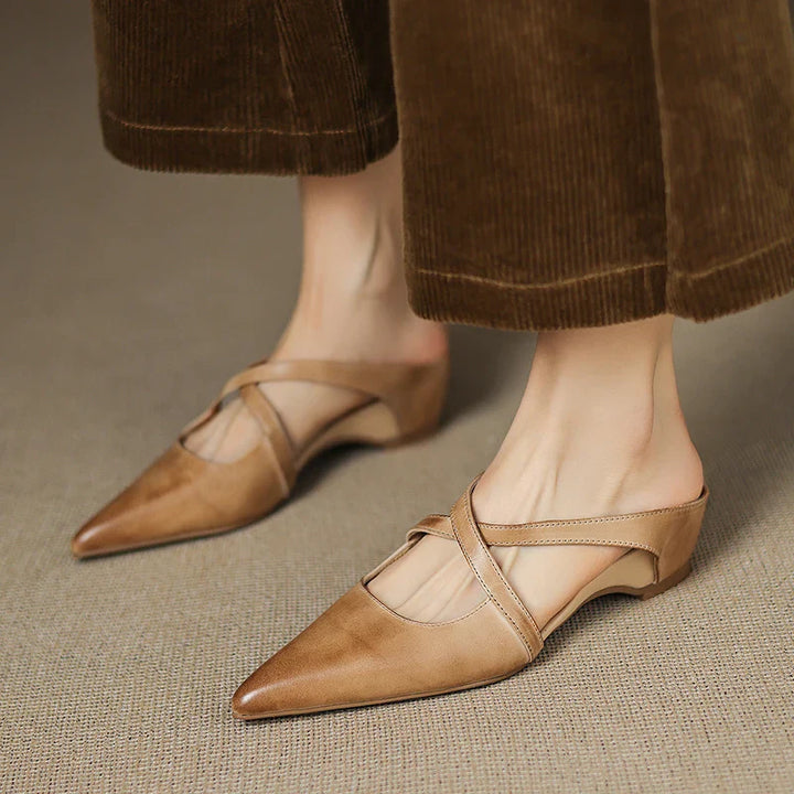 Clara Elegant Leather Mules