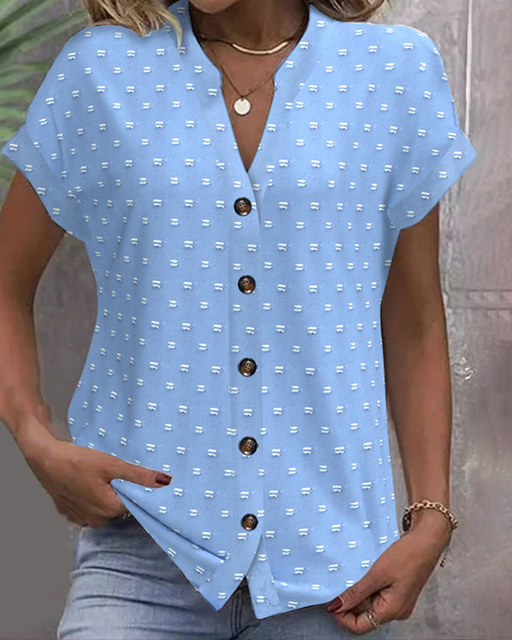 Elodie Elegant Button Shoulder Blouse