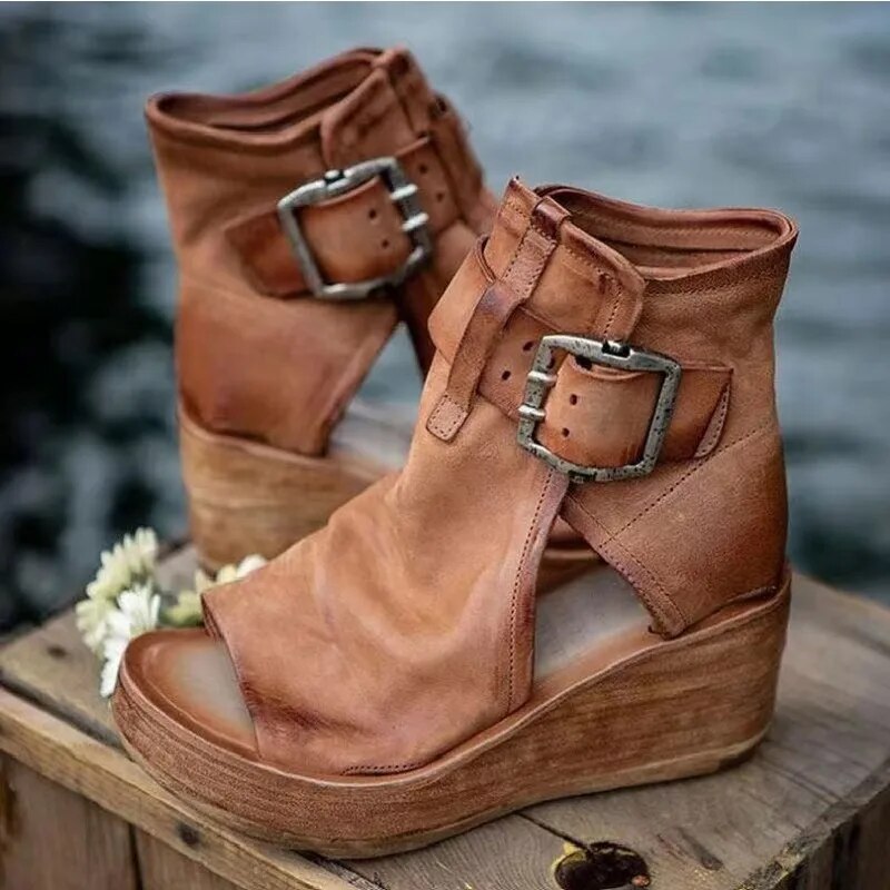 Sienna | Vintage Look Wedge Sandals