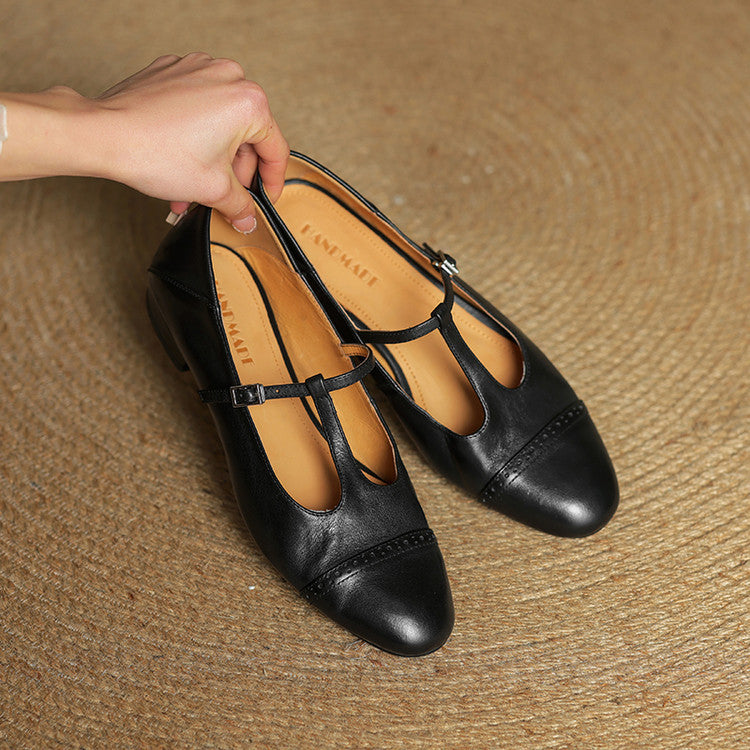 Clarette Genuine Leather Flats