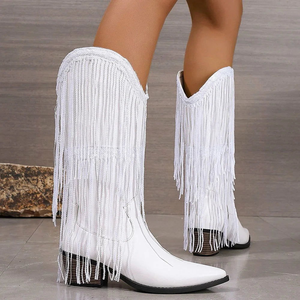 Luciana | Elegant Fringe Boots
