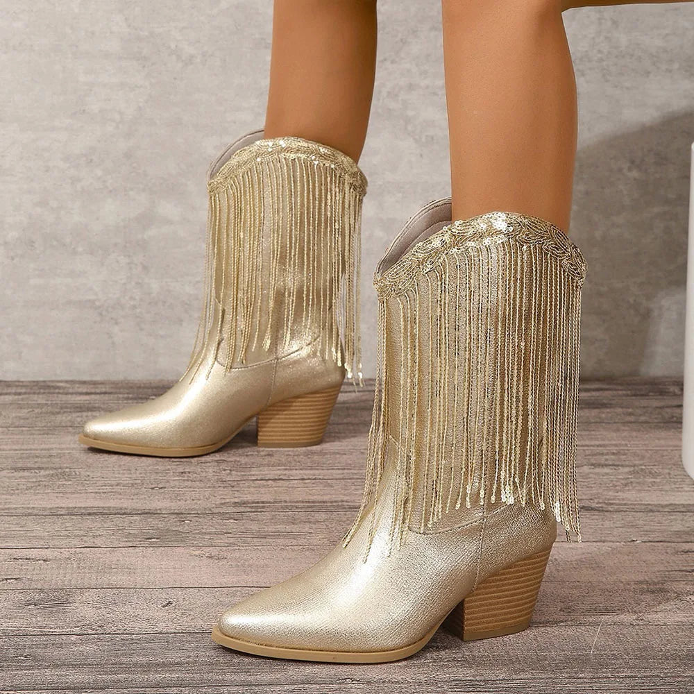 Luciana | Elegant Fringe Boots